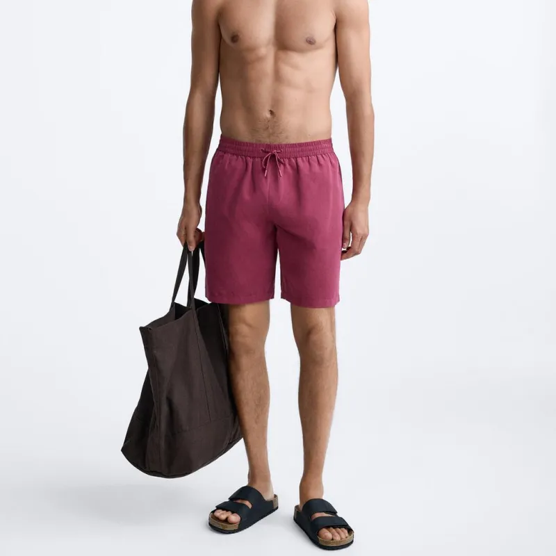 ZARA Swimming Shorts Men's Dark Purple Red-2