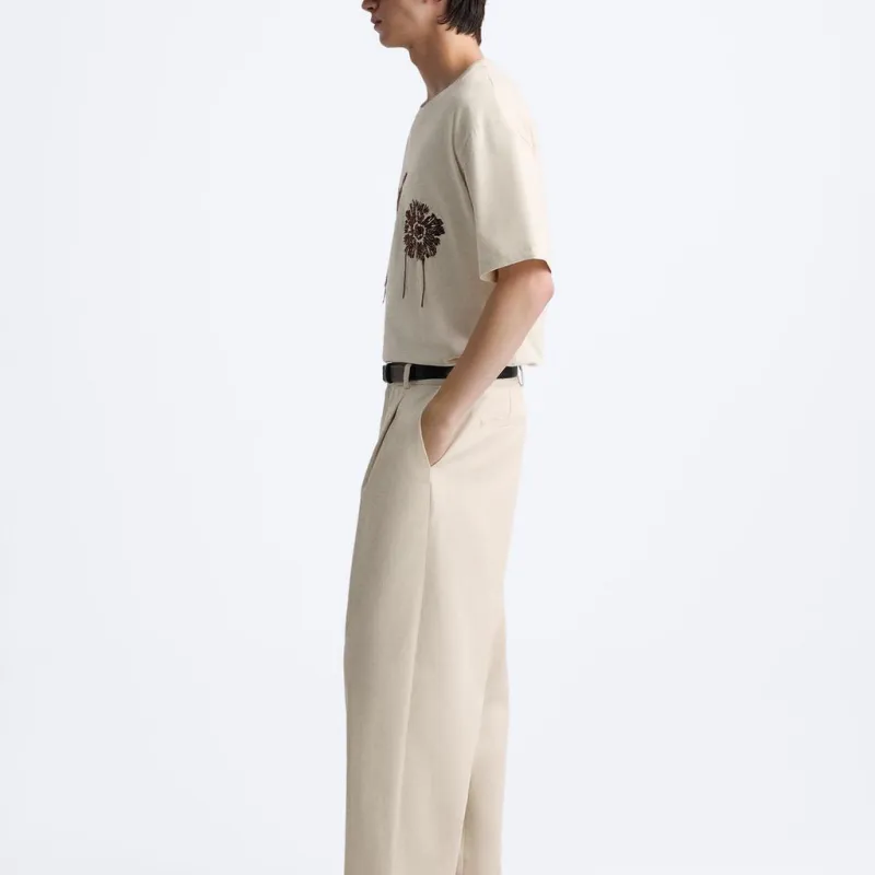 ZARA T Shirts Men Tan-4