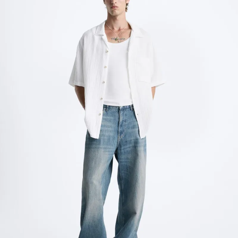 ZARA Shirts Men White-2