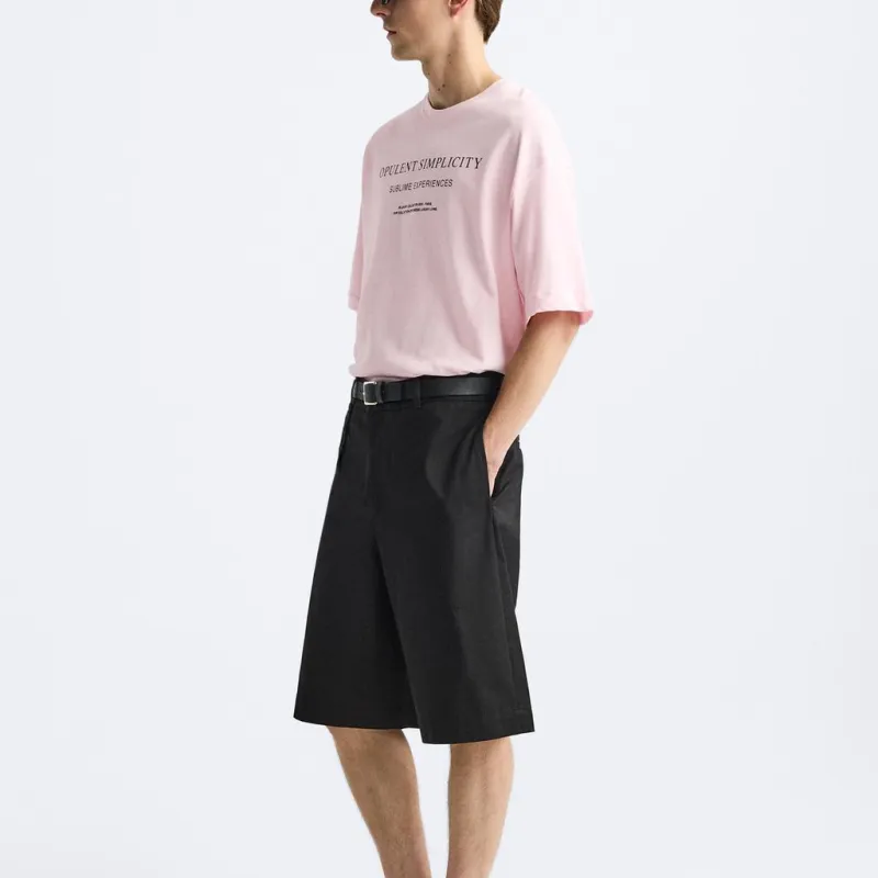 ZARA T-Shirts Men Pink-5