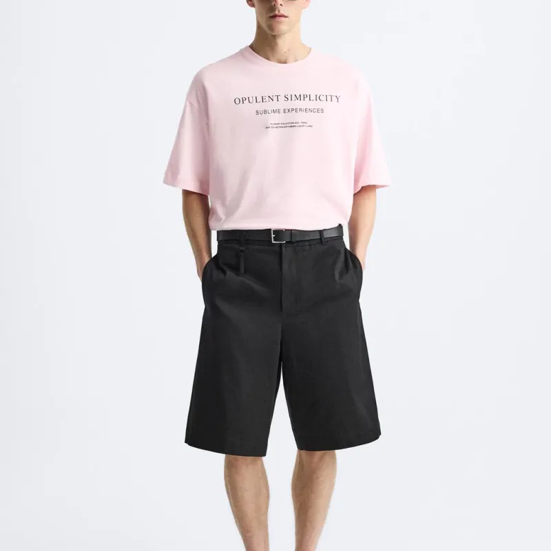 ZARA T-Shirts Men Pink-4
