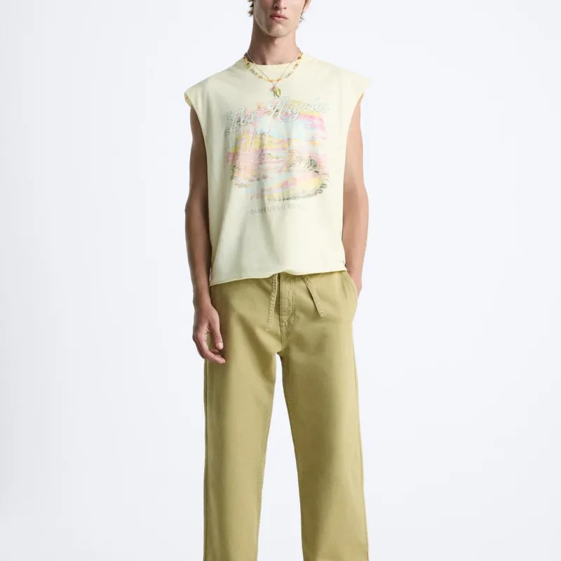 ZARA T Shirt Men's Blue Vanilla-2