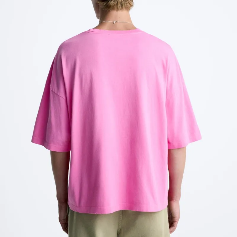 ZARA T-Shirt Men's Neon Pink Red-3