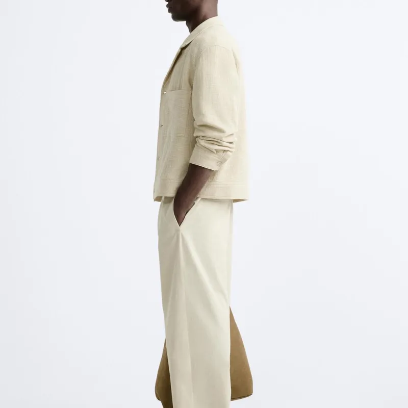 ZARA Jackets Coats Men's Raw White-4
