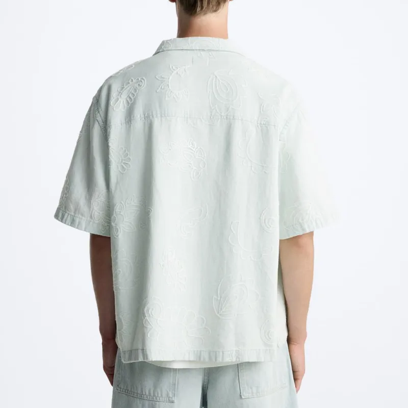 ZARA Shirts Men Light Blue-3
