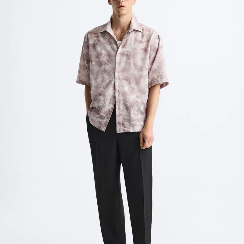 ZARA Shirts Men Dark Purple-3