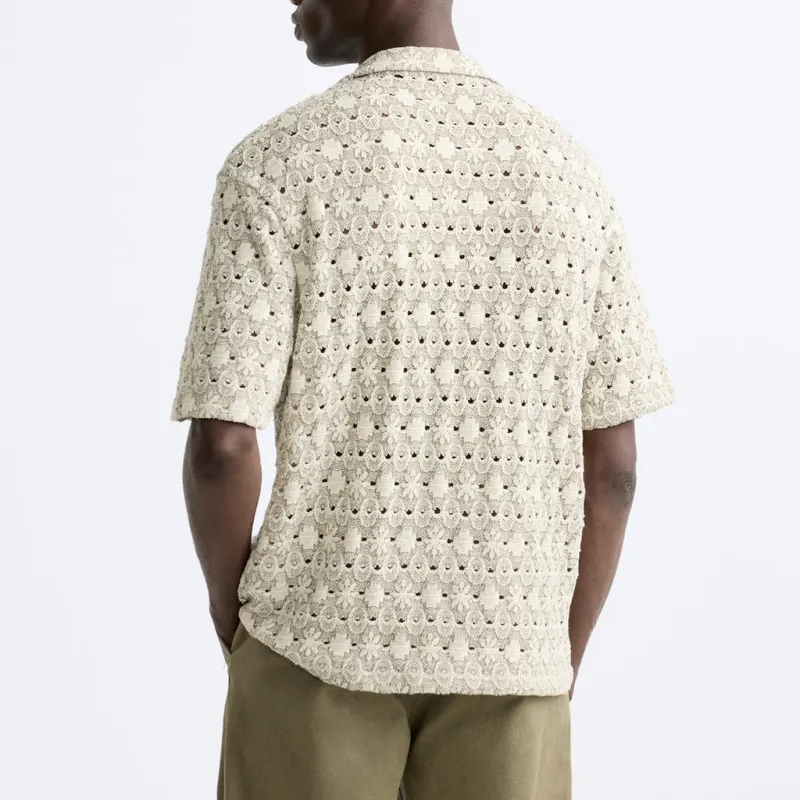 ZARA Shirts Men Nude/Green-3