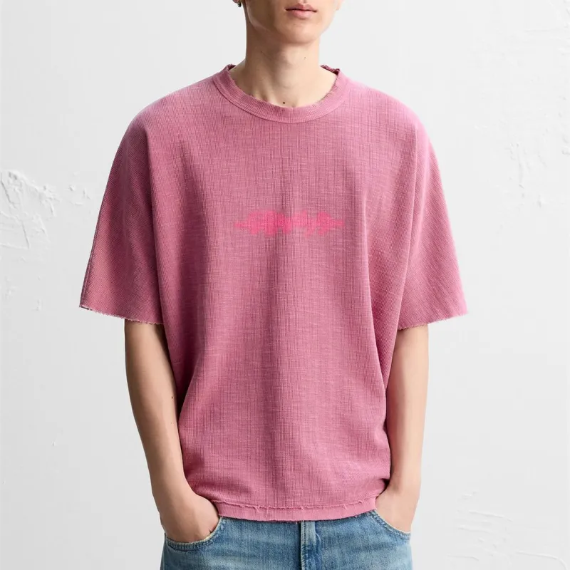 ZARA T-Shirts Men Pink-2