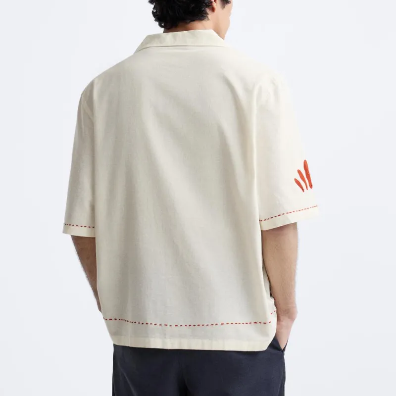 ZARA Shirts Men Brick Red-3
