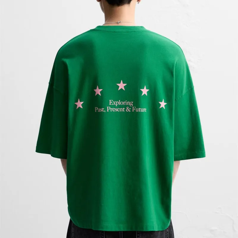 ZARA T-Shirts Men Dark Green-4