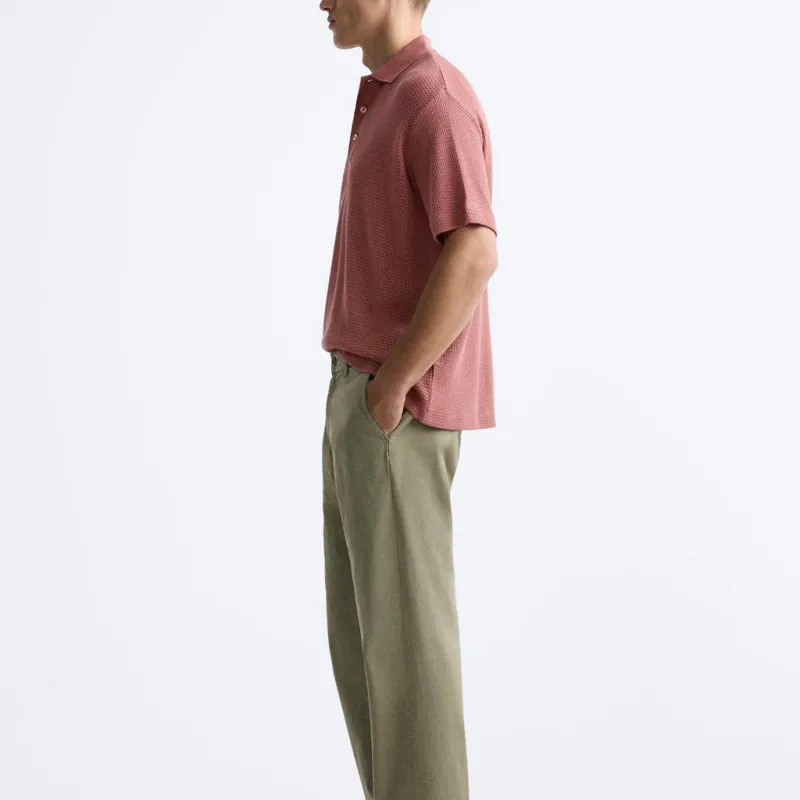 ZARA Polo Shirt Men's Strawberry-4