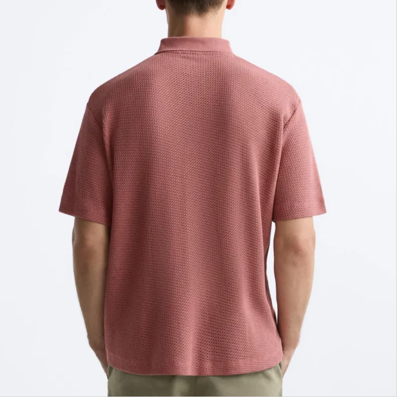 ZARA Polo Shirt Men's Strawberry-3