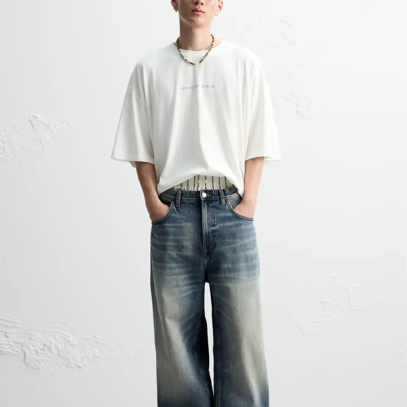 ZARA T Shirt Men's Frosted White-3