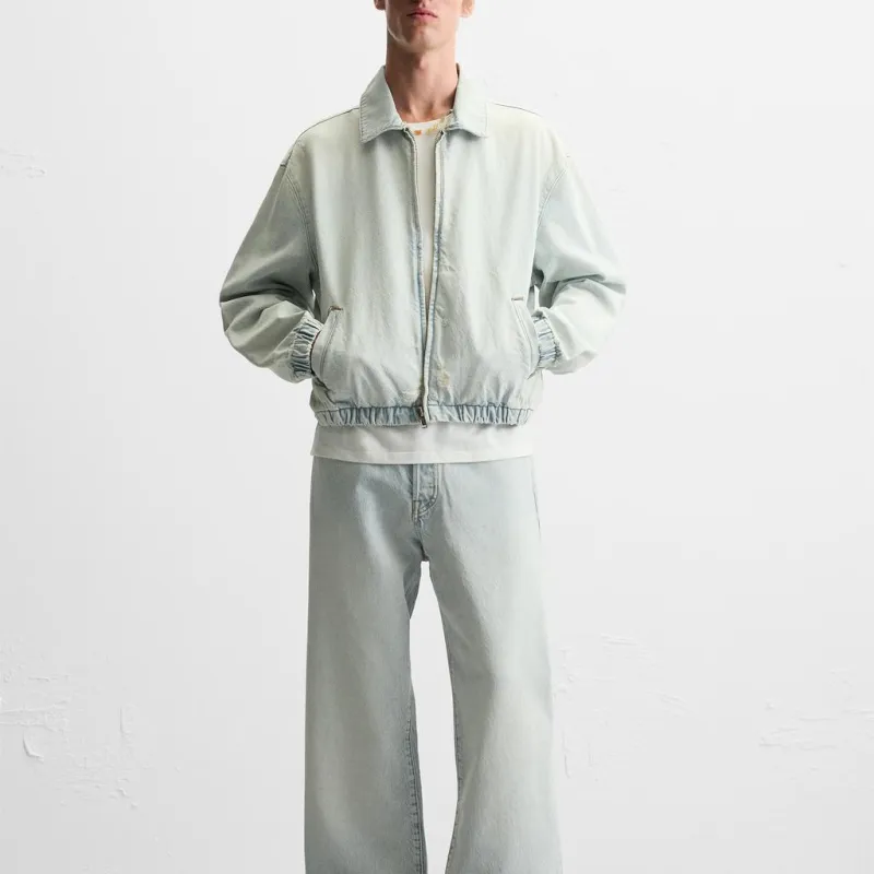 ZARA Denim Jacket Men's Light Blue-3