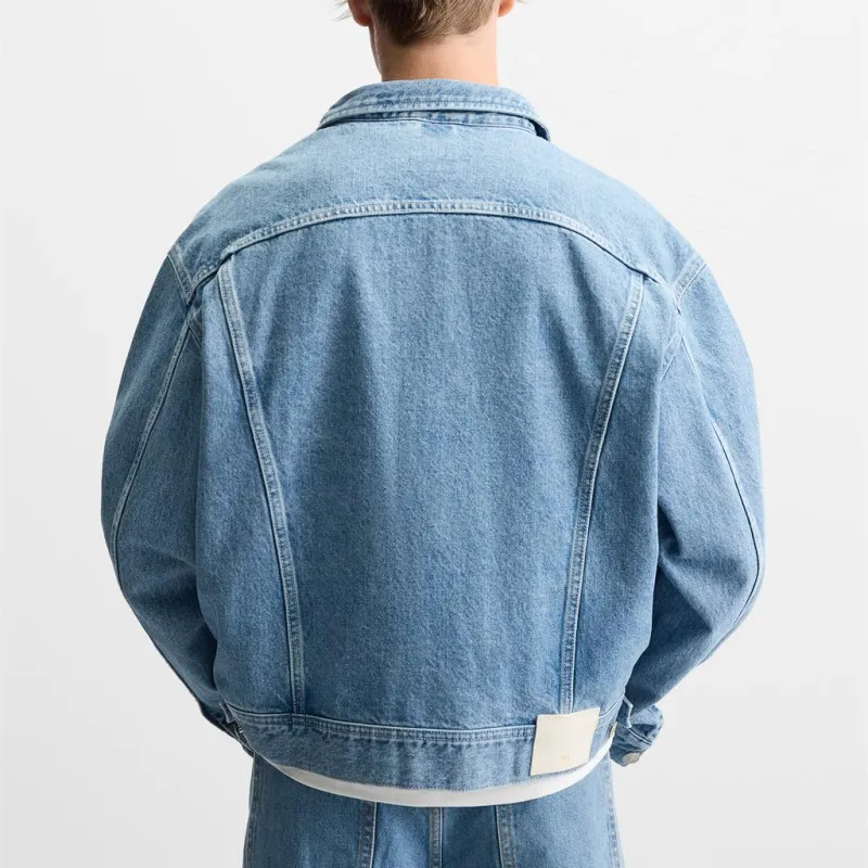 ZARA Denim Jacket Men Light Blue-3