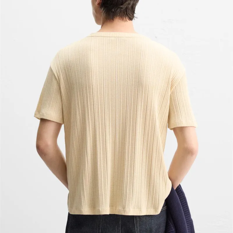 ZARA T Shirts Men Cream-2
