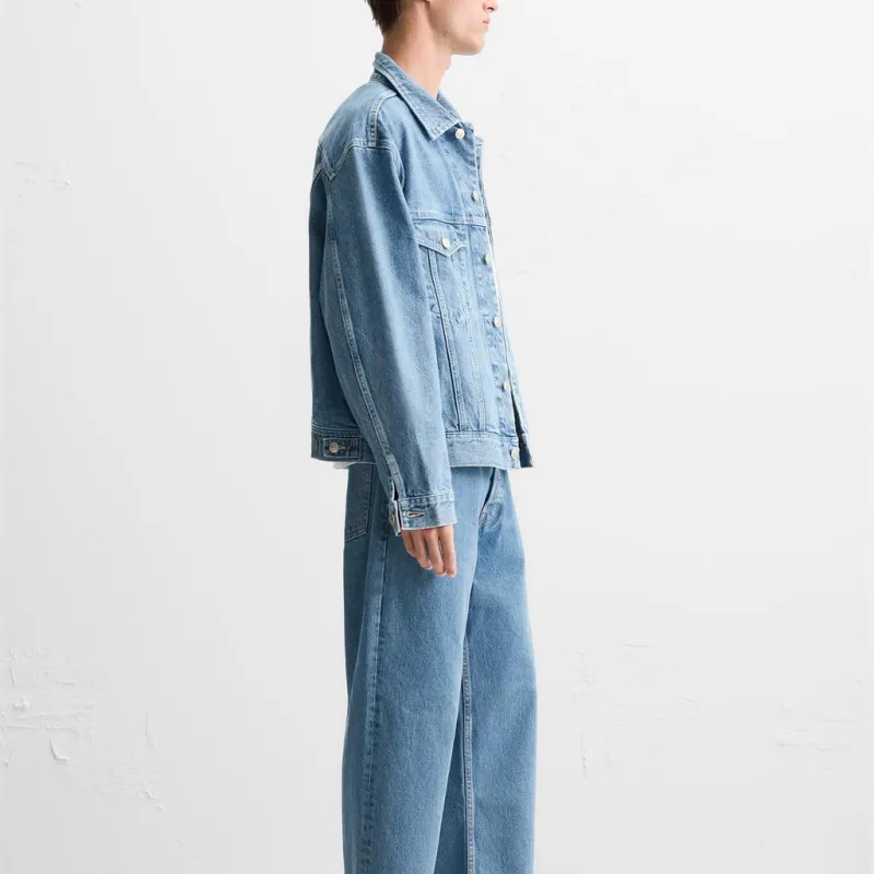ZARA Denim Jacket Men Light Blue-4