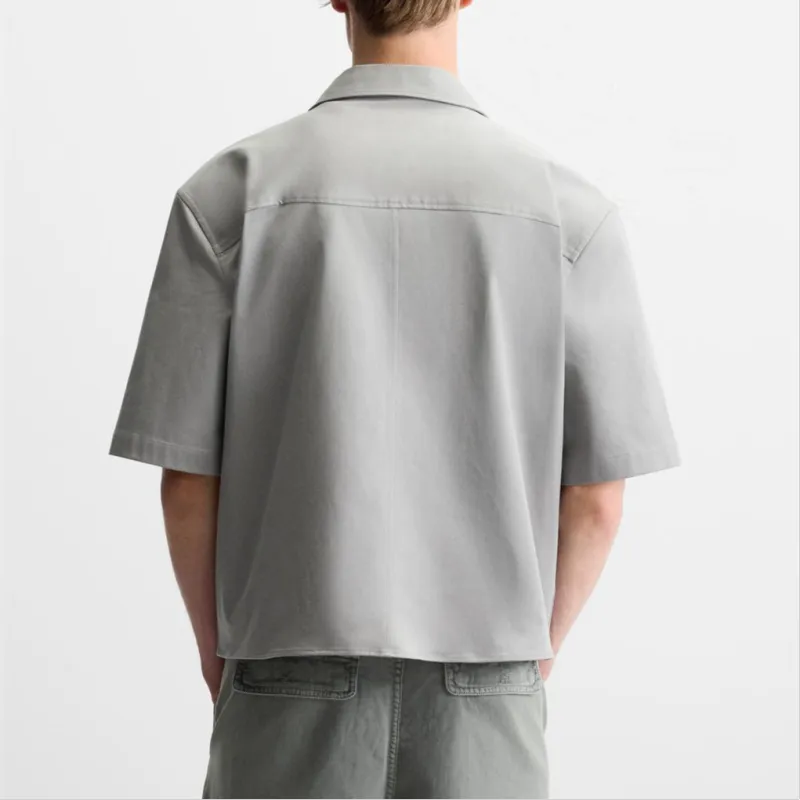 ZARA Shirts Men Light Gray-3