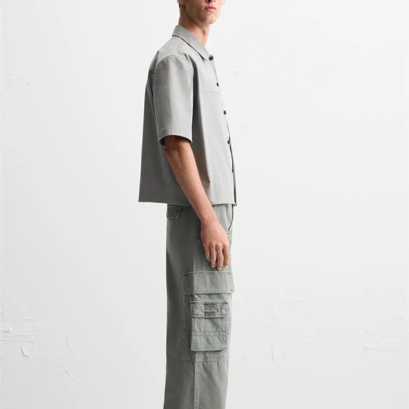 ZARA Shirts Men Light Gray-4