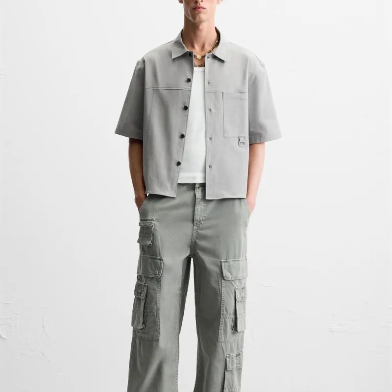 ZARA Shirts Men Light Gray-2