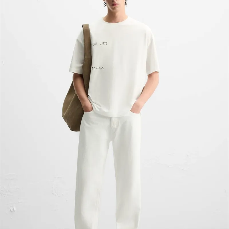 ZARA T Shirts Men Frosted White-2