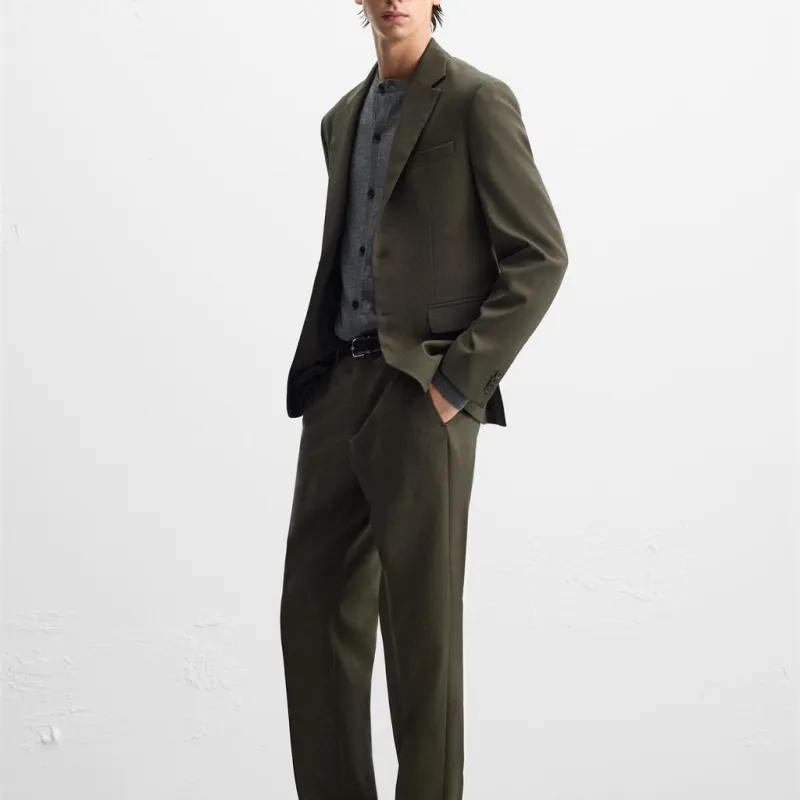 ZARA Business Suit Men Moss Green-4
