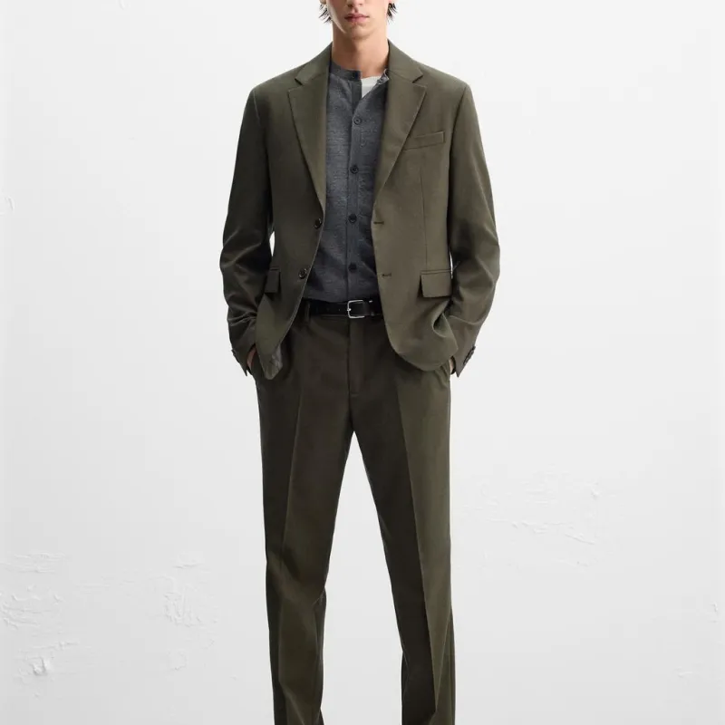 ZARA Business Suit Men Moss Green-2