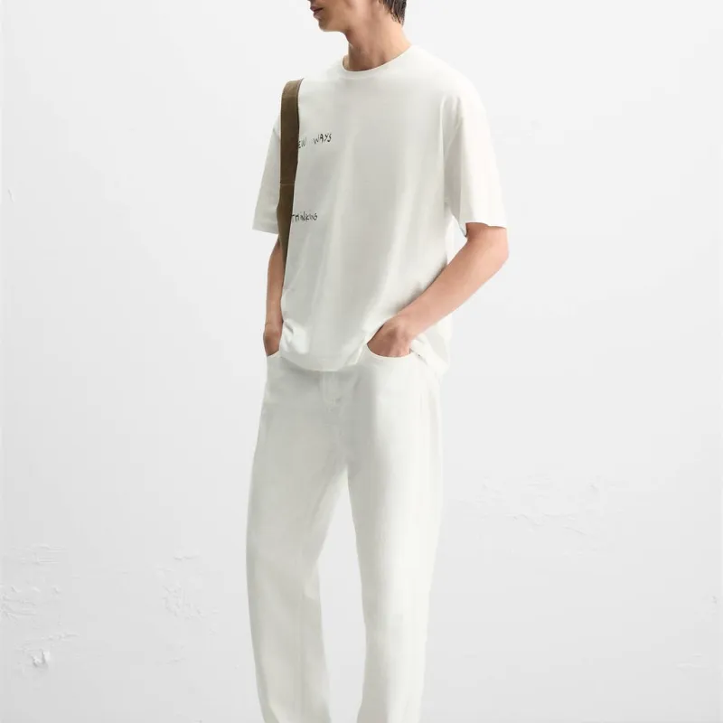 ZARA T Shirts Men Frosted White-4