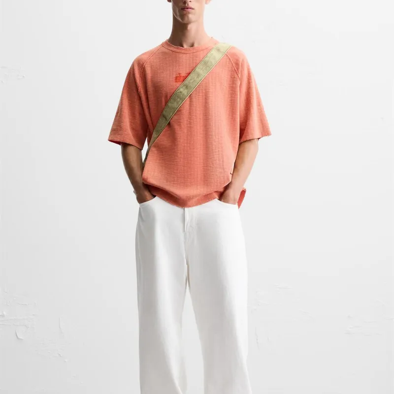 ZARA T-Shirts Men Orange-2