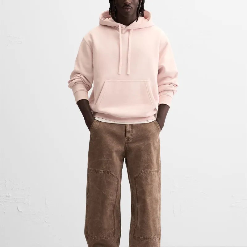 ZARA Sweatshirt Men's 1Light Pink Red-2