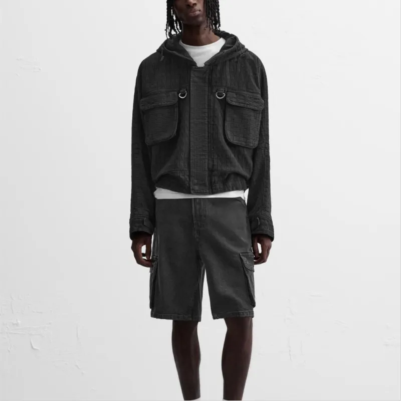 ZARA Denim Jackets Men Black-2