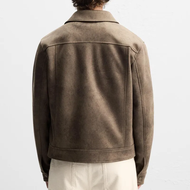 ZARA Jackets Men Brown-4