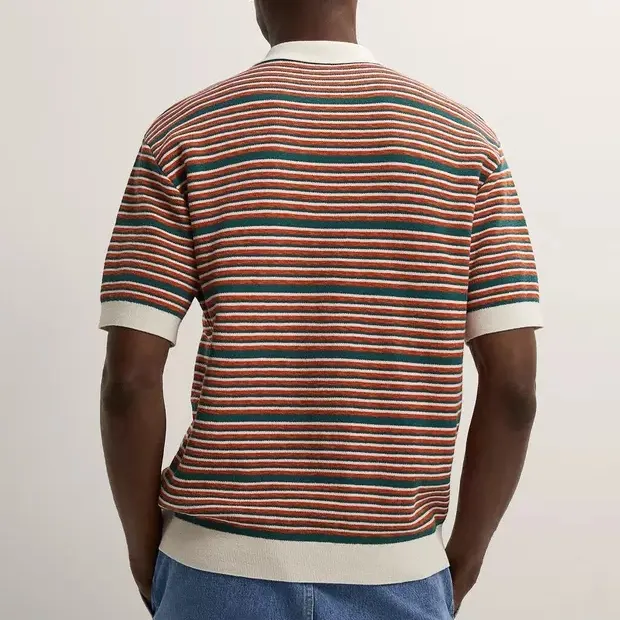 ZARA Polo Shirts Men Orange-4