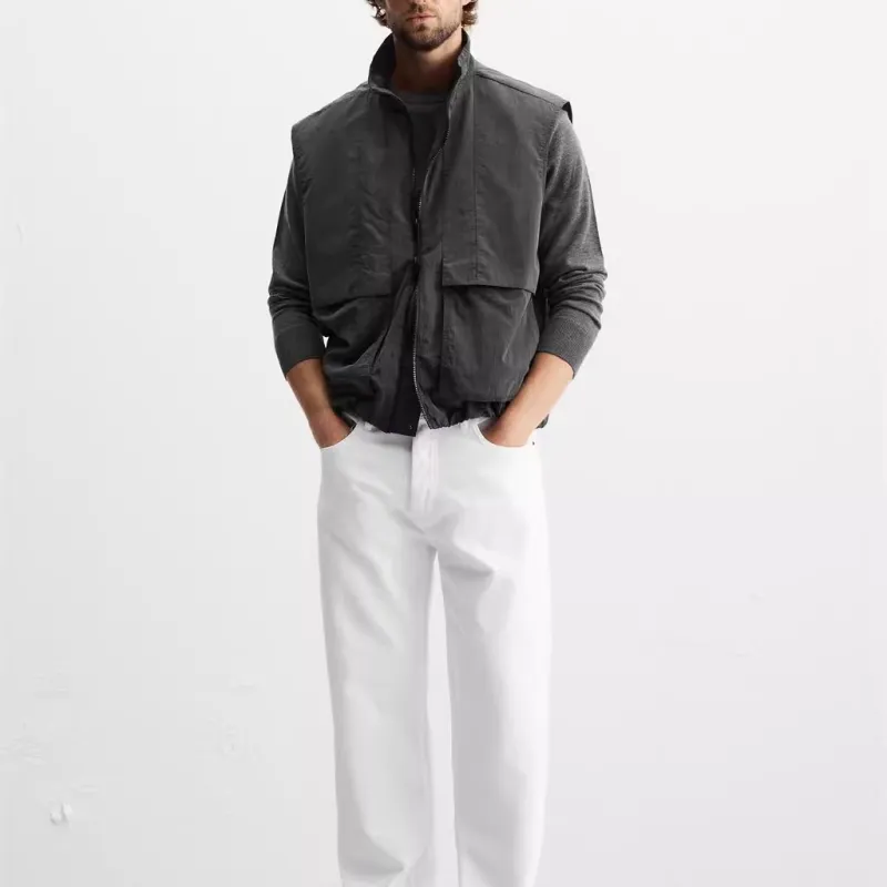 ZARA Vests Men Coal Gray-2