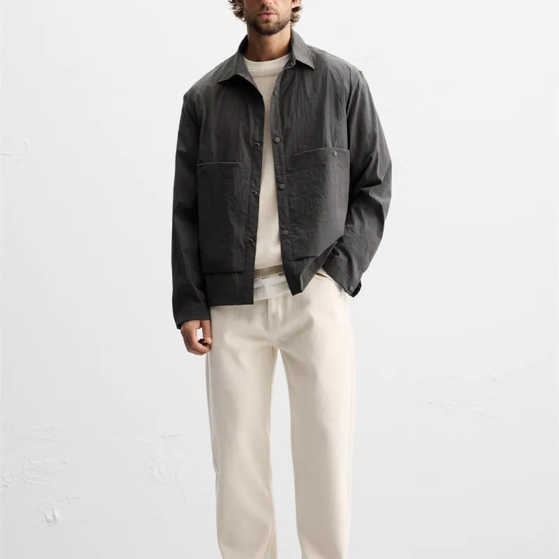 ZARA Jackets Coats Men's Dark Khaki-2