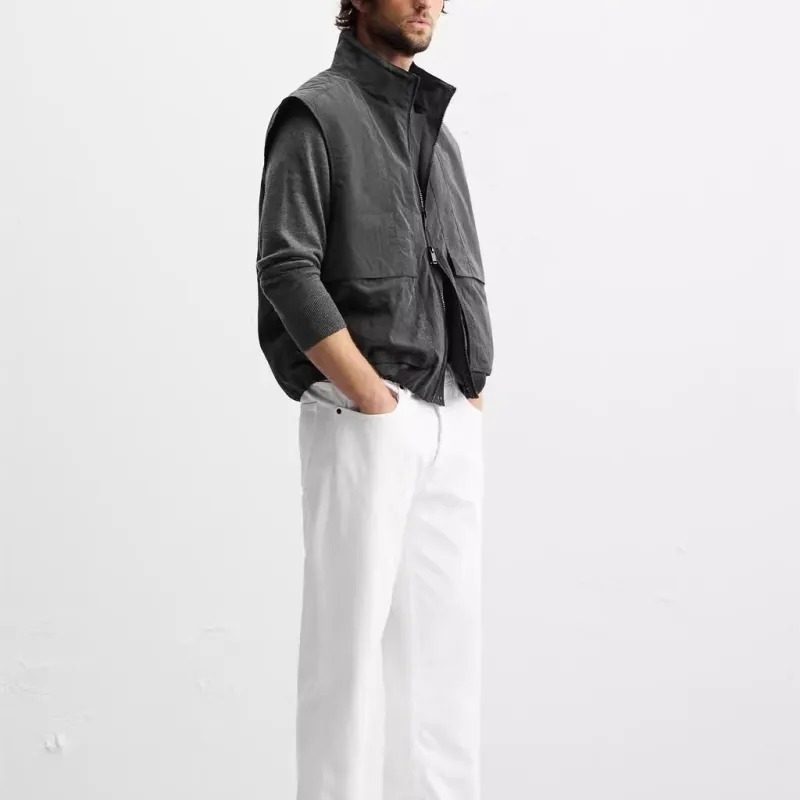 ZARA Vests Men Coal Gray-5