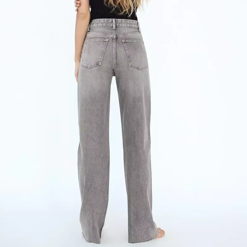 ZARA Trf Jeans Women's Light Gray-3
