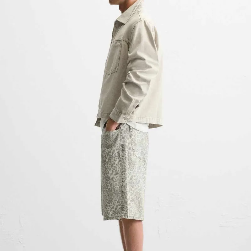 ZARA Denim Jackets Men Beige-4