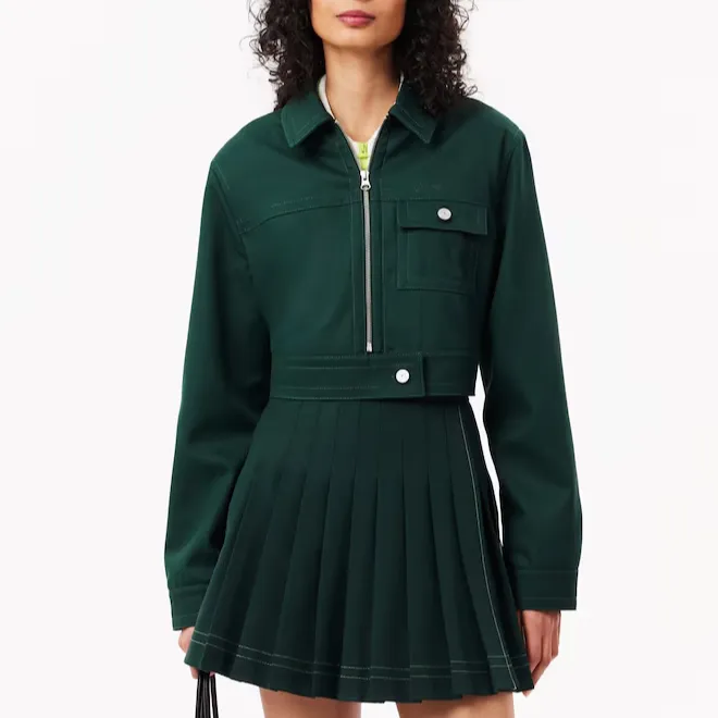 LACOSTE Cropped Zip Up Jacket-1