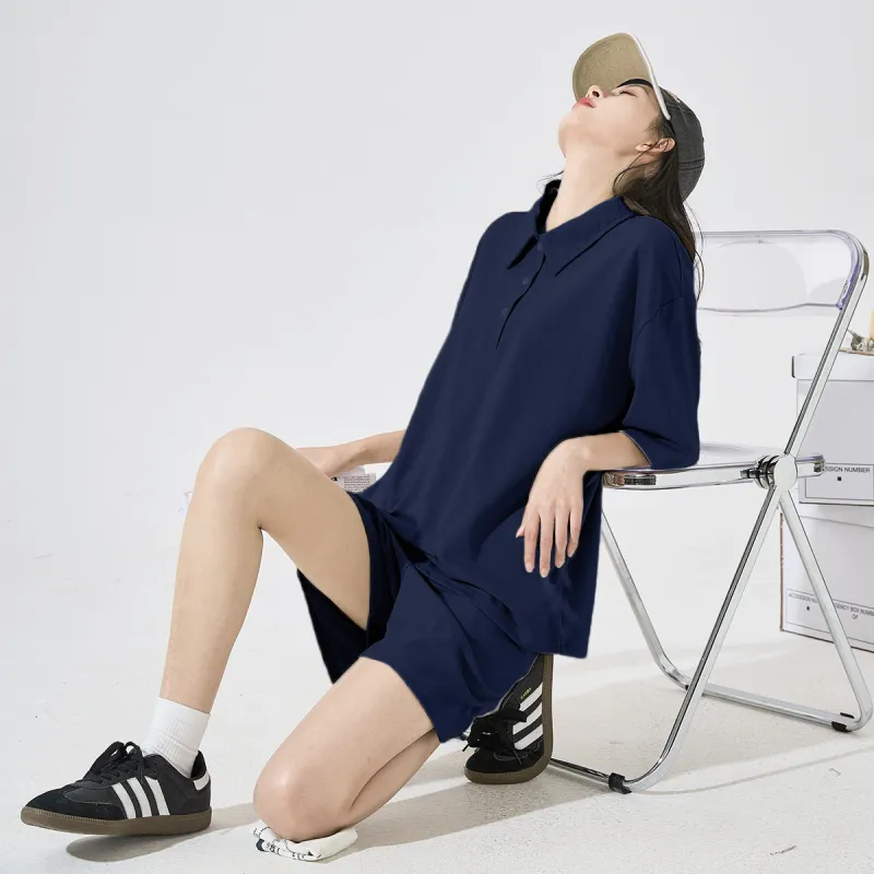 Tonlion Casual Suit Women's Navy Blue-3