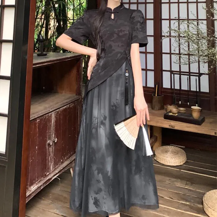 SONDR Short Sleeved Dress Women's Black-1