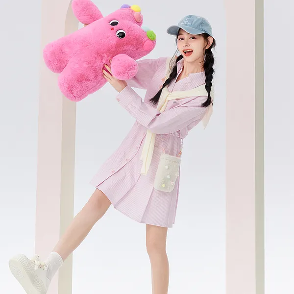 ZIHAN x NAIPUPU IP LIANMINGKUAN Long-Sleeved Dresses Women's Vibrant Pink-1