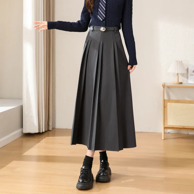 TERRE BLEUE Casual Long Skirts Women's Gray-1