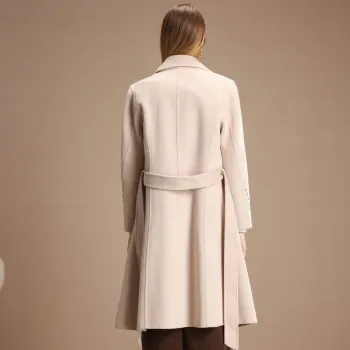 FENHONGMALI Coats Women's Beige