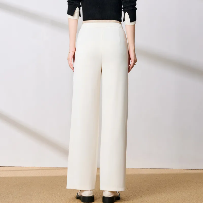 FENHONGMALI Casual Pants Women's Ecru-3