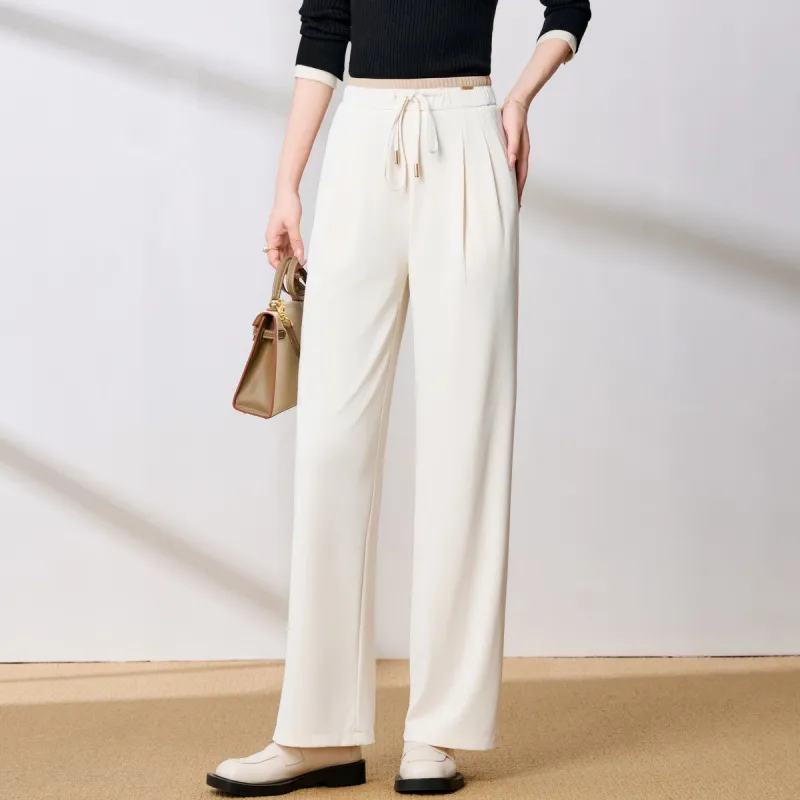 FENHONGMALI Casual Pants Women's Ecru-1