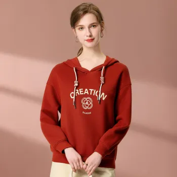 FENHONGMALI Sweatshirt Women's Orange Red