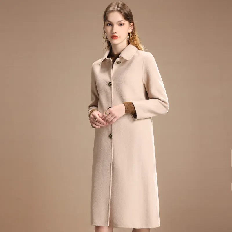 FENHONGMALI Coats Women's Beige-3