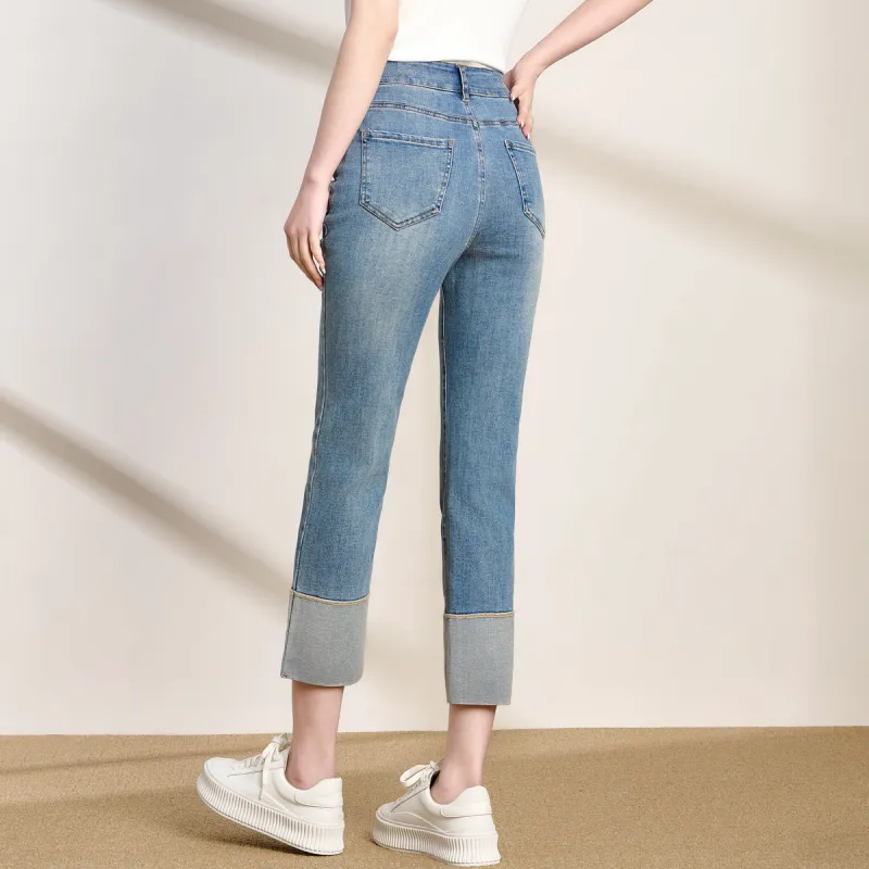 FENHONGMALI Jeans Women's Blue-2