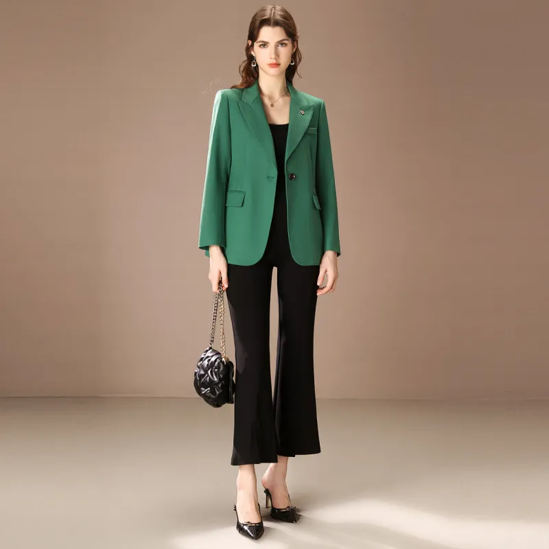 FENHONGMALI Business Suit Women's Grass Green-1